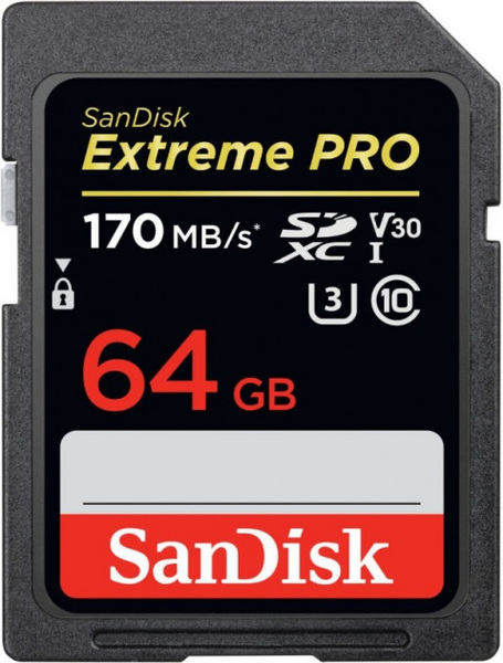 Karta pamięci Sandisk Extreme Pro SDXC 64 GB 170/90 Mb/s V30 UHS-I U3