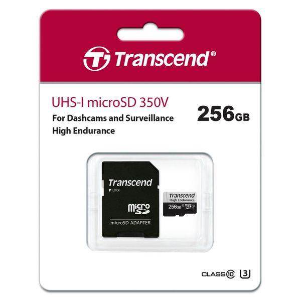 Karta pamięci Transcend microSDXC 350V 256GB Class 10 UHS-I U1