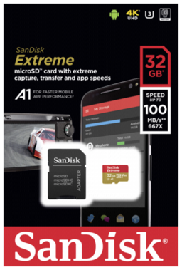 Karta pamięci SanDisk microSDHC V30 A1 32GB Extreme 100MB SDSQXAF-032G-GN6MA