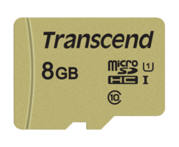 Karta pamięci Transcend microSDHC 500S  8GB Class 10 UHS-I U1 + SD Adapter