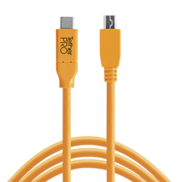 Tether Tools USB-C na 2.0 Micro-B 5-Pin 4,60m pomarańczowy