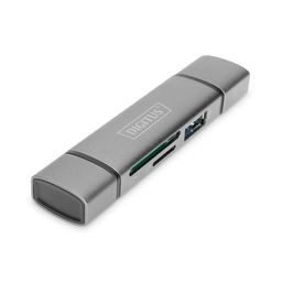 Czytnik  DIGITUS Combo Card Reader Hub USB-C  / USB 3.0