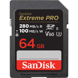 Karta pamięci Sandisk Extreme PRO SDXC 64GB - 280/100 MB/s V60 UHS-II