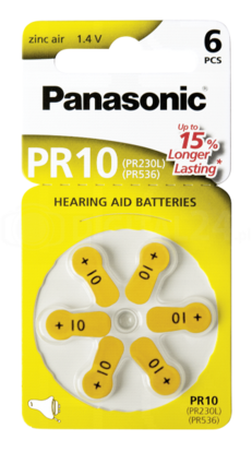 Baterie Panasonic PR 10 Zinc Air do aparatów słuchowych 10 blistrów po 6 szt