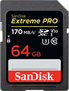 Karta pamięci Sandisk Extreme Pro SDXC 64 GB 170/90 Mb/s V30 UHS-I U3