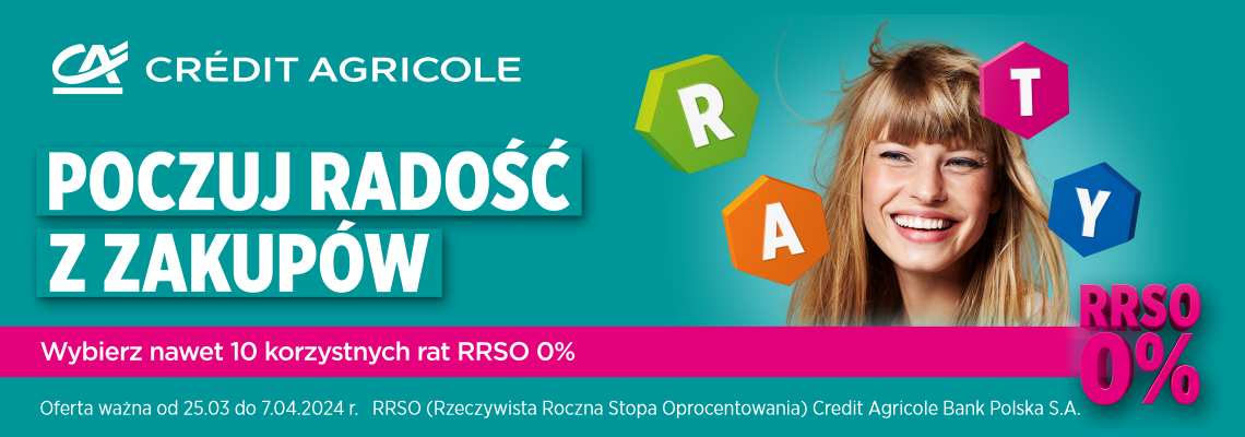 Raty zero procent Credit Agrocole